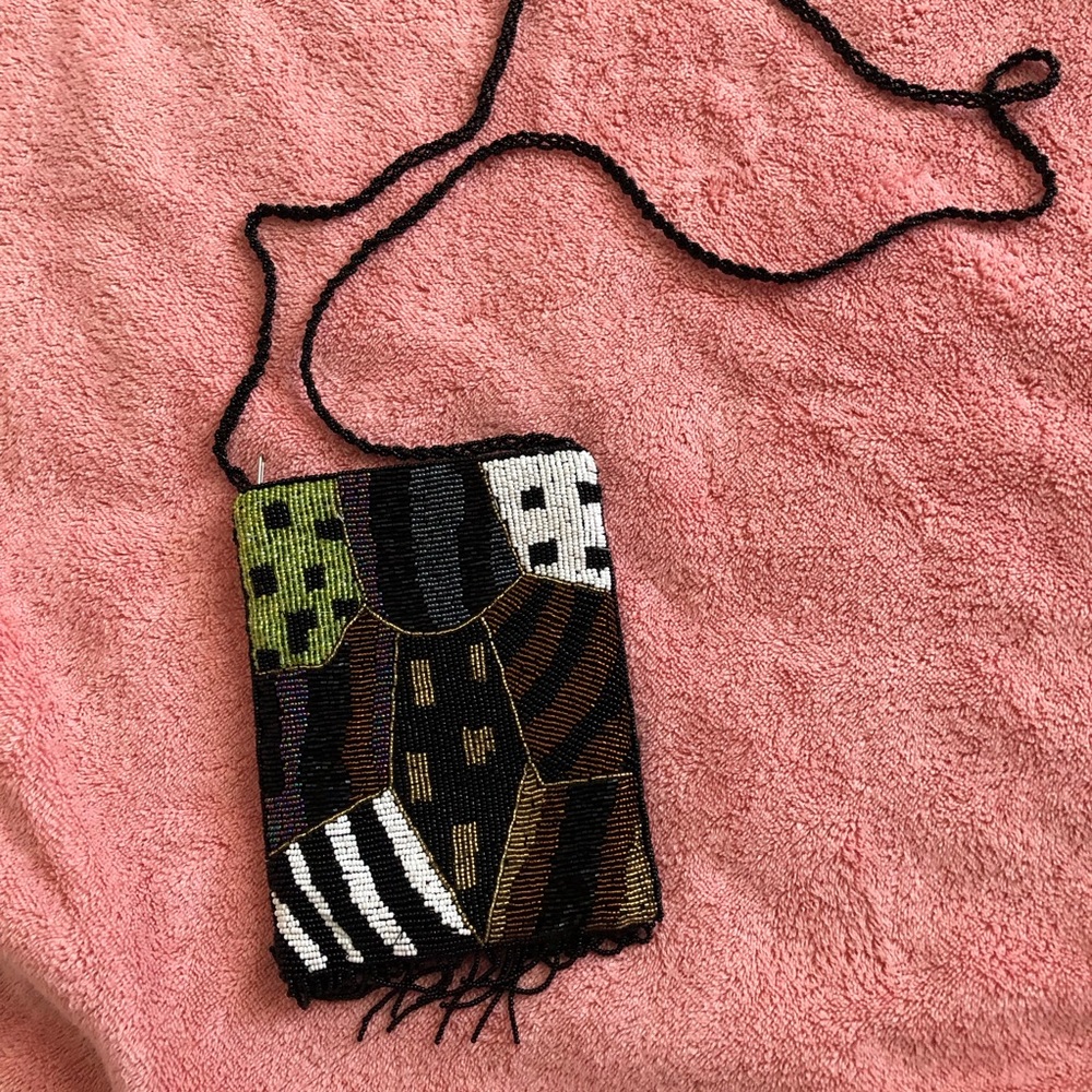 Cross body beaded bag